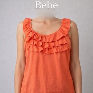 Bebe Women's Coral Ruffle Blouse